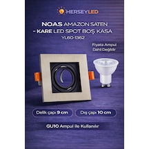 Noas Amazon Saten - Kare Led Spot Boş Kasa Yl60-1362 Gri - Beyaz