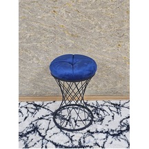 Yuvarlak Siyah Boyalı Puf Oturak - Bench - Ayak Ucu Oturak - Tabu Çok Renkli