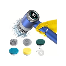 Xuweiwei Mavi Pancerka 1 Takim Elektrikli Temizlik Fircasi 5 Degistirilebilir Firca Basligi Tipc Sarjli Uc Hiz Ayarli Banyo Mutfak Fayans Temizligi