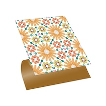 Tink KENDİNDEN YAPIŞKANLI TURUNCU ÇİÇEK BAHÇESİ DESENLİ PVC KARO 30X3