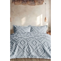 Iskandinav Gri Çift Kişilik Yatak Örtüsü 240 X 250 Cm Ve 2 Adet Yastık