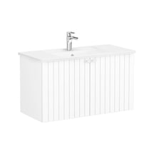 69303 VitrA Root Groove Kapaklı Lavabo Dolabı, 100 Cm, Mat Beyaz Köşeli Lavabo Dahil Diğer