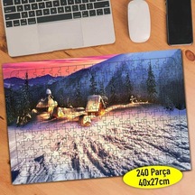 Ukraynada Karlı Kış Manzarası 240 Parça Puzzle Yapboz-380259