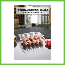 Bezos 15 Li Buzdolabı Kapaklı Yumurtalık & Buzdolabı Organizeri Dmc Çok Renkli