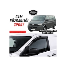 Vw Transporter T5-t6 2004-2024 Uyumlu Mugen Cam Rüzgarlığı Seti Piano Black 2'li İthal Parlak Siyah 00 Şüscaroto Aksesuar