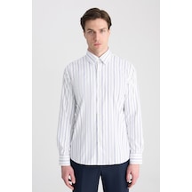 Twn Slim Fit Beyaz Çizgili Gömlek 5ef02xt03288m Çok Renkli