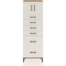 Hyperion Dolap Tek Raflı 6 Çekmeceli 2 Kapaklı 60x44x182 Çam-aytaşı Atlas Çam