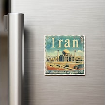 İran Iran - Posta Pulu Temalı Ülke - Baskılı Buzdolap Magneti Kare - 9x9 Cm