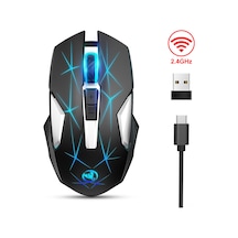 Moveevo T300 Kablosuz Fare - 2.4g Teknoloji, 3 Seviye Dpı Ayarı 1000/1600/2400 , 600mah Li-poly Batarya, Siyah Optik