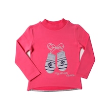 Toontoy Kız Çocuk Sweatshirt Eldiven Nakışlı Fuşya