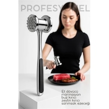 Et Dövücü Tokmağı Profesyonel Paslanmaz Çelik Marinasyon Çekici & Zeytin Kırıcı - 22 Cm 722521 Açık