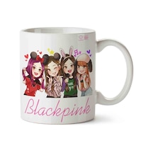 Black Pink Karakterler Porselen Kupa Bardak Beyaz