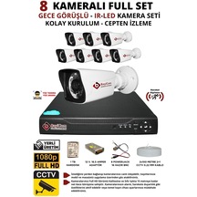 Bycam 8 Kameralı Gece Görüşlü Full Hd 1080p Kamera Seti 1tb Harddisk -8k0d