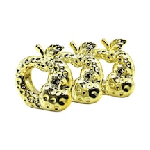 İbico İ12-118 Biblo Ve Dekoratif Süs Eşyası Orta Gold Seramik Çift Elma - 6'li Paket Diğer