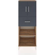Hyperion Dolap 3 Raflı Tek Çekmeceli 2 Kapaklı 60x44x163 Çam-antrasit Atlas Çam
