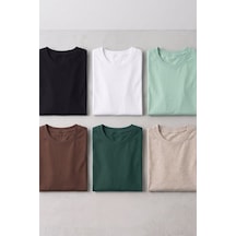 Kiagu Kız Erkek Çocuk Basic Tişört 6'lı Set Pamuklu Kısa Kollu Çocuk Tişört 2-13 Yaş T-shirt Çocuk Unisex 6'lı Kısa Kol Basic Tişört Seti 2-13 Yaş Pamuklu Penye 6'lı Set3