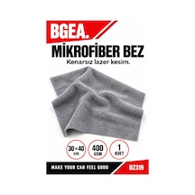 Bgea Kenarsız Lazer Kesim Mikrofiber Pasta Cila Bezi 30 40 Cm 400 Gsm Gri Bz319