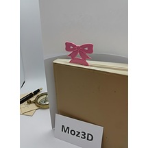 Pembe Kurdeleli Dekoratif Kitap Ayracı