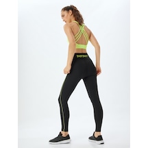 Koton Spor Tayt Slogan Baskılı Biyeli Yüksek Bel Slim Fit İnterlok Siyah 5wak40206nk Siyah SiYAH