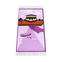 Dijital Baskılı Çocuk Seccadesi - Kayıklı Kabeli - 44 X 78 cm