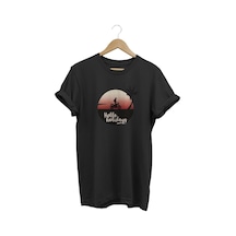Hello Holiday Baskılı Siyah T-shirt Siyah