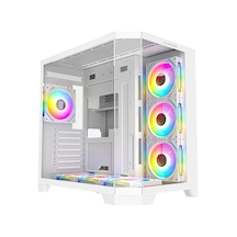 Rampage Mega V1 Beyaz Argb Tempered Glass 850w 80+ Bronze Usb 3.0 Atx Mid Tower Kasa