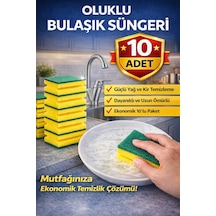 Oluklu Bulaşık Süngeri 5'li 2 Paket Güçlü Yağ Ve Kir Temizleyici Çift Katmanlı Dayanıklı Mutfak Temizlik Süngeri