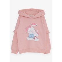Breeze Kız Çocuk Sweatshirt Tavşancık Baskılı 1.5-5 Yaş, Pembe