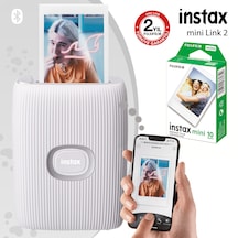 Instax mini Link 2 Beyaz Akıllı Telefon Yazıcısı ve 10'lu mini Fi