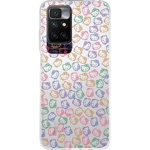 Redmi 10 2022 Uyumlu Kapak Hello Kitty Tasarımlı Şeffaf Silikon Kılıf Şeffaf
