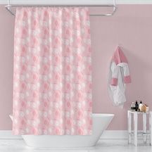 Banyo Perdesi 2x100x200 Çift Kanat Duş Perdesi Halka Hediyeli Duşakabin Perdesi 2881 Pembe