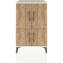 Hyperion Komodin 3 Raflı 4 Kapaklı 60x44x96 Aytaşı-çam Aytaşı