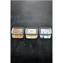 Vp-327 Sude Kare 3x350 Ml Saklama Kabı 8 , Şeffaf