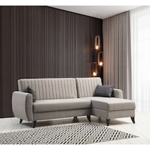 Minarmobilya Alkon Sandıklı Bazalı L Köşe Koltuk Ve Berjer - Açık Gri