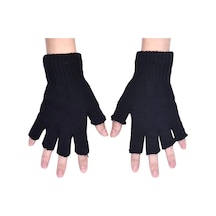 Ritagarcia Unisex Parmakları Açık Triko Eldiven Siyah
