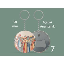 58 Mm Buton Açacaklı Anahtarlık Yuvarlak Baskılı Anahtarlık İnce İnsanlar Çok Renkli