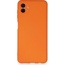 Samsung Galaxy  Uyumlu  A04 Kılıf Nano İçi Kadife Silikon - Turuncu