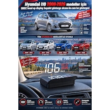 Hyundai İ10 2008-2026 Modeller İçin Obd2 Head Up Display Hayalet Gösterge Ekranı Ön Cam Hız Göstergesi