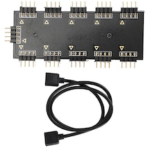 Rgb Led Fan Şerit Hub Splitter 10 Port 12v 4 Pin Kablo Çoklayıcı