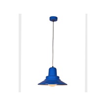 Dylight Retro Mavi Içi Beyaz Tekli Dekoratif Kafe Murfak Aydınlatma Sarkıt Avize Çap:30 Cm