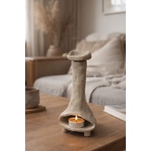 El Yapımı Stoneware Seramik Buhurdanlık Ve Tütsülüğü Doğal Form Palo Santo & Mum Cogo Seramik