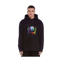 Uzaylı Panda Astronot Baskılı Erkek Sweatshirt