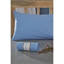 BonjardinHome Tek Kişilik Lastikli Çarşaf & Bir Adet Yastık Kılıfı Mavi