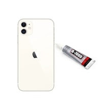 Apple iPhone Uyumlu 11 Arka Pil Kapağı Ve Yapıştırıcı Hediye B Beyaz