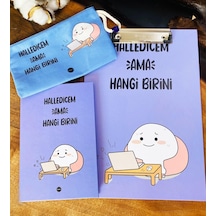 Halledicem Ama Hangi Birini Tasarımlı Sekreterlik Defter Ve Kalemlik Kırtasiye Seti