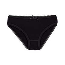 12 Adet Yıldız Bayan Bambu Dantelli Bikini Külot Siyah 3881 Siyah