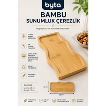 Doğal Bambu Sunumluk Çerez Tabağı