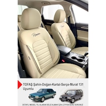Premium Serisi Lüks Keten Oto Koltuk Kılıfı Tofaş Kartal-şahin-doğan-serçe-tempra İle Uyumlu Bej