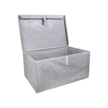 Kapaklı Çok Amaçlı Çamaşır Düzenleme Hurç Kutu 50x40x30 - Maksi Gri