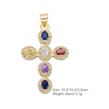 Juya 18k Altın Kaplama Hristiyan Haç Kolye - El Yapımı Dini Takı18 Ayar Mor